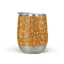 Load image into Gallery viewer, Bronze Floral Ink Pumpkin Stemless Wine Tumbler