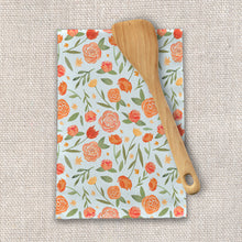 Load image into Gallery viewer, Burnt Orange Floral Pattern Tea Towel