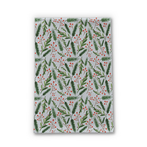 Christmas Branch Pattern Tea Towel