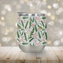 Load image into Gallery viewer, Christmas Branch Pattern Stemless Wine Tumblers