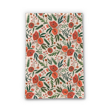 Load image into Gallery viewer, Christmas Floral Tea Towel