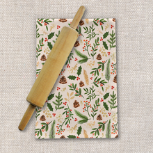 Load image into Gallery viewer, Christmas Watercolor Tea Towel