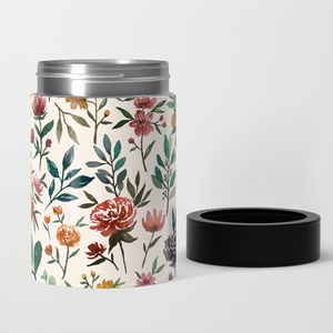 Colorful Watercolor Flowers Can Cooler/Koozie