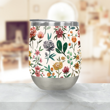 Load image into Gallery viewer, Colorful Watercolor Flowers Stemless Wine Tumbler
