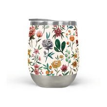 Load image into Gallery viewer, Colorful Watercolor Flowers Stemless Wine Tumbler