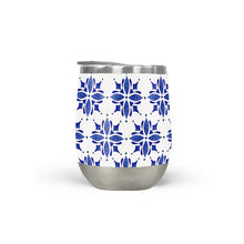 Load image into Gallery viewer, Dark Blue Tile Stemless Wine Tumbler