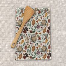 Load image into Gallery viewer, Figs, Mushrooms and Leaves Tea Towel