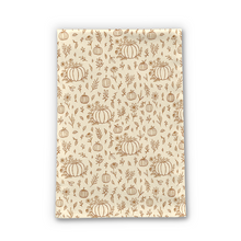 Load image into Gallery viewer, Floral Ink Pumpkin Tea Towel
