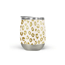 Load image into Gallery viewer, Gold Leopard Print Stemless Wine Tumbler