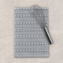 Load image into Gallery viewer, Gray Snowflake Pattern Tea Towel