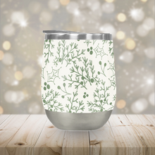 Load image into Gallery viewer, Green Christmas Branch Stemless Wine Tumbler