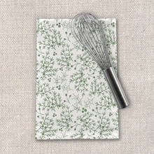 Load image into Gallery viewer, Green Christmas Branch Tea Towel