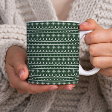 Load image into Gallery viewer, Green Snowflake Pattern - Mug