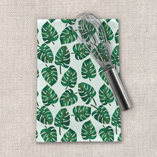 Load image into Gallery viewer, Monstera Watercolor Tea Towel