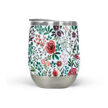 Load image into Gallery viewer, Pink and Purple Flowers Stemless Wine Tumbler