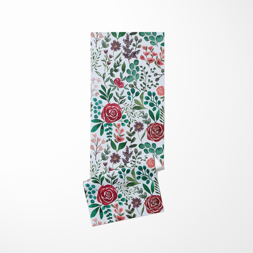 Pink and Purple Flowers Yoga Mat