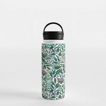 Load image into Gallery viewer, Purple Flowers and Eucalyptus Leaves Handle Lid Water Bottle