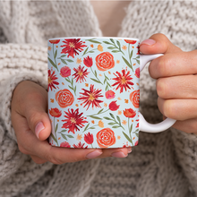 Load image into Gallery viewer, Red Flower Burst Pattern - Mug