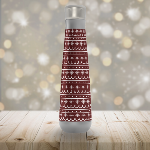 Red Snowflake Pattern Peristyle Water Bottle [Wholesale]
