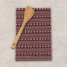 Load image into Gallery viewer, Red Snowflake Pattern Tea Towel