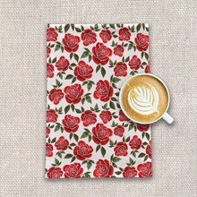 Load image into Gallery viewer, Rose Watercolor Tea Towel