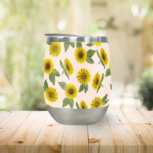 Load image into Gallery viewer, Sunflower Watercolor Pattern Stemless Wine Tumbler