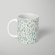 Load image into Gallery viewer, Teal Falling Leaves Pattern - Mug