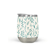 Load image into Gallery viewer, Teal Falling Leaves Stemless Wine Tumblers