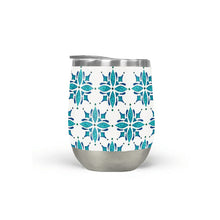 Load image into Gallery viewer, Teal Watercolor Tile Stemless Wine Tumbler
