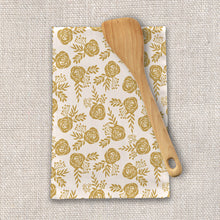 Load image into Gallery viewer, Warm Gold Floral Tea Towels