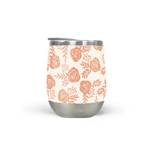 Load image into Gallery viewer, Warm Orange Floral Pattern Stemless Wine Tumblers
