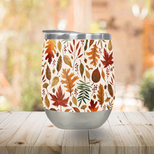 Load image into Gallery viewer, Watercolor Fall Leaves Stemless Wine Tumbler