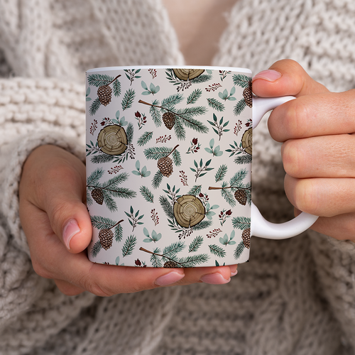 Winter Branches, Berries and Pine Cones - Mug