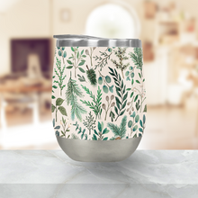 Load image into Gallery viewer, Winter Eucalyptus and Berry Stemless Wine Tumbler