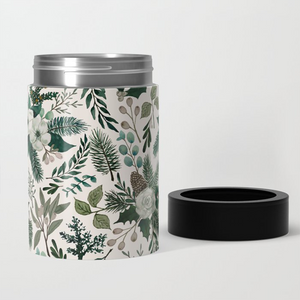 Winter Floral Can Cooler
