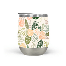 Load image into Gallery viewer, Yellow and Green Tropical Floral Stemless Wine Tumbler
