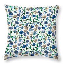 Load image into Gallery viewer, Blue Floral Pattern 2 - Throw Pillow