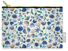 Load image into Gallery viewer, Blue Floral Pattern - Carry-All Pouch