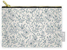 Load image into Gallery viewer, Blue Gray Flower Pattern - Carry-All Pouch