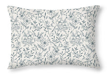 Load image into Gallery viewer, Blue Gray Flower Pattern - Throw Pillow