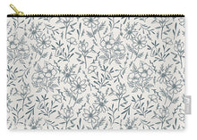 Load image into Gallery viewer, Blue Gray Flower Pattern - Carry-All Pouch