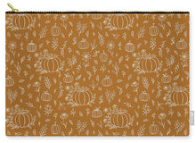 Load image into Gallery viewer, Bronze Floral Ink Pumpkin Pattern - Carry-All Pouch