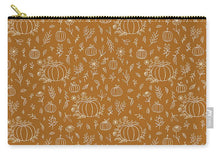 Load image into Gallery viewer, Bronze Floral Ink Pumpkin Pattern - Carry-All Pouch