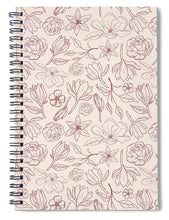Load image into Gallery viewer, Burgundy Magnolia Pattern - Spiral Notebook