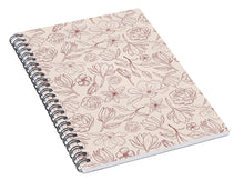 Load image into Gallery viewer, Burgundy Magnolia Pattern - Spiral Notebook