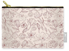 Load image into Gallery viewer, Burgundy Magnolia Pattern - Carry-All Pouch