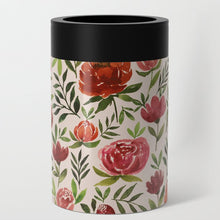 Load image into Gallery viewer, Burgundy Watercolor Floral Can Cooler/Koozie
