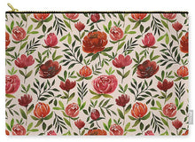 Load image into Gallery viewer, Burgundy Watercolor Floral Pattern - Carry-All Pouch