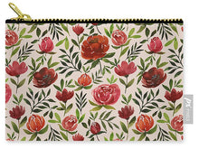 Load image into Gallery viewer, Burgundy Watercolor Floral Pattern - Carry-All Pouch