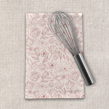 Load image into Gallery viewer, Burgundy Magnolia Tea Towels